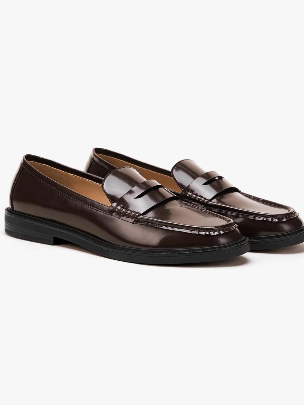 C.Paravano Leather Penny Loafers Women 7.5